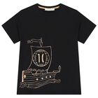 طقم شورت خريطة جغرافية للأولاد باللونين الأسود والبيج, 1, hi-res