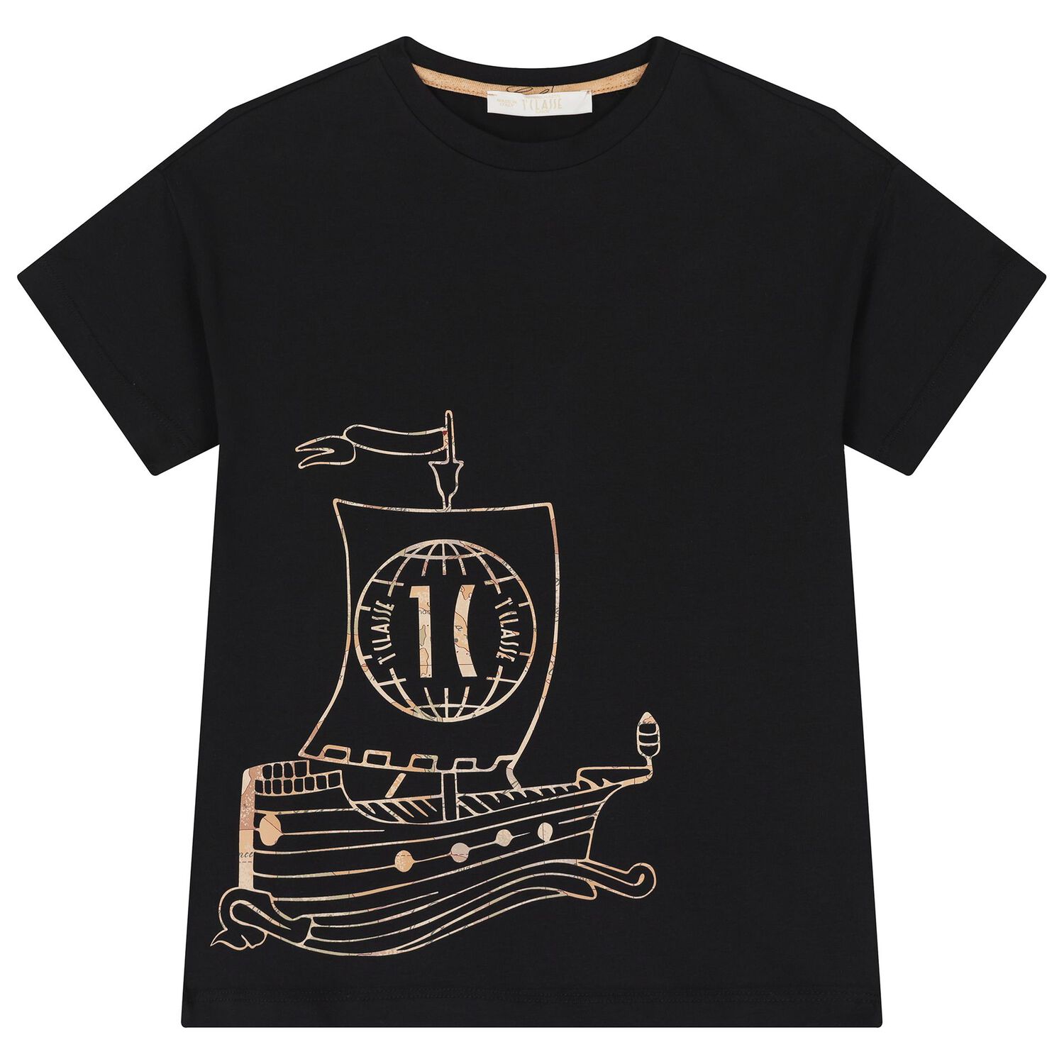 طقم شورت خريطة جغرافية للأولاد باللونين الأسود والبيج, 1, hi-res