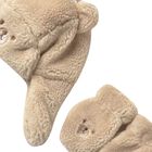 Beige Faux Fur Bear Hat & Mittens Set, 1, hi-res