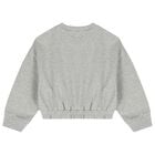 Girls Grey Embroidered Heart Sweatshirt, 1, hi-res
