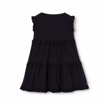 Girls Navy Blue Frill Dress