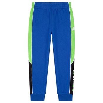 Boys Blue & Green Logo Joggers