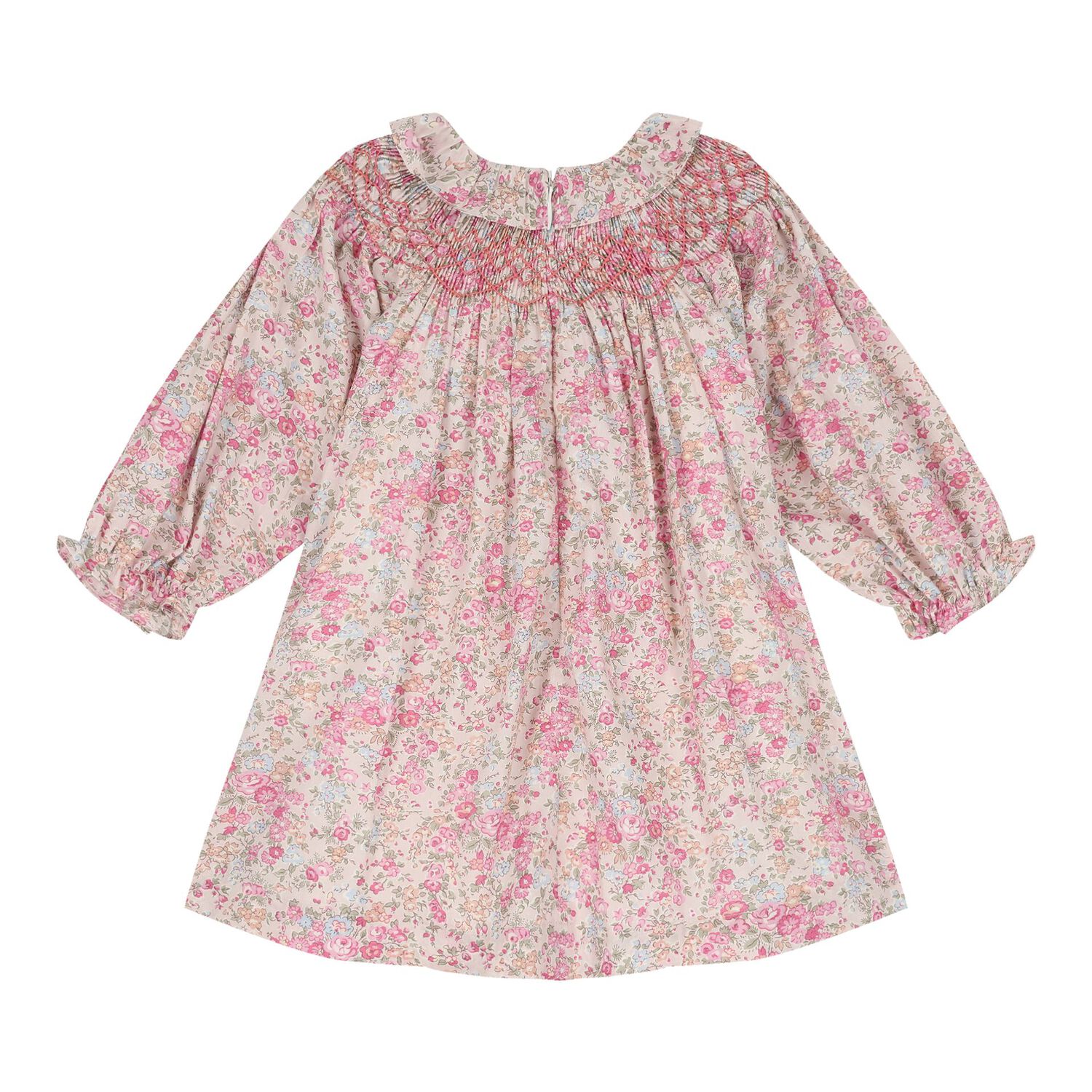 Baby Girls Pink Liberty Floral Dress, 1, hi-res image number null