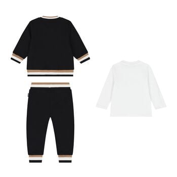 Baby Boys Black & White Logo Tracksuit Gift Set
