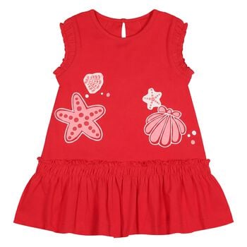 Younger Girls Red Shell Dress