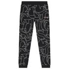 Girls Black Logo Joggers, 2, hi-res