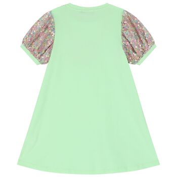 Girls Green Logo Heart Dress