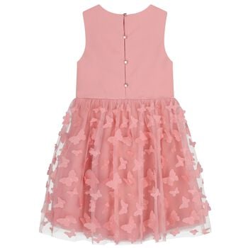 Girls Pink Butterfly Tulle Dress