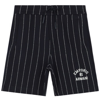 Boys Navy Blue Logo Shorts