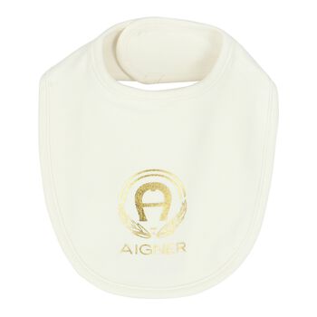 Ivory & Gold Logo Baby Bib