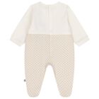 Ivory & Beige Teddy Bear Logo Babygrow, 1, hi-res