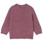 Younger Girls Pink Flower Jumper, 1, hi-res