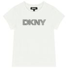 Girls White Logo T-Shirt, 2, hi-res