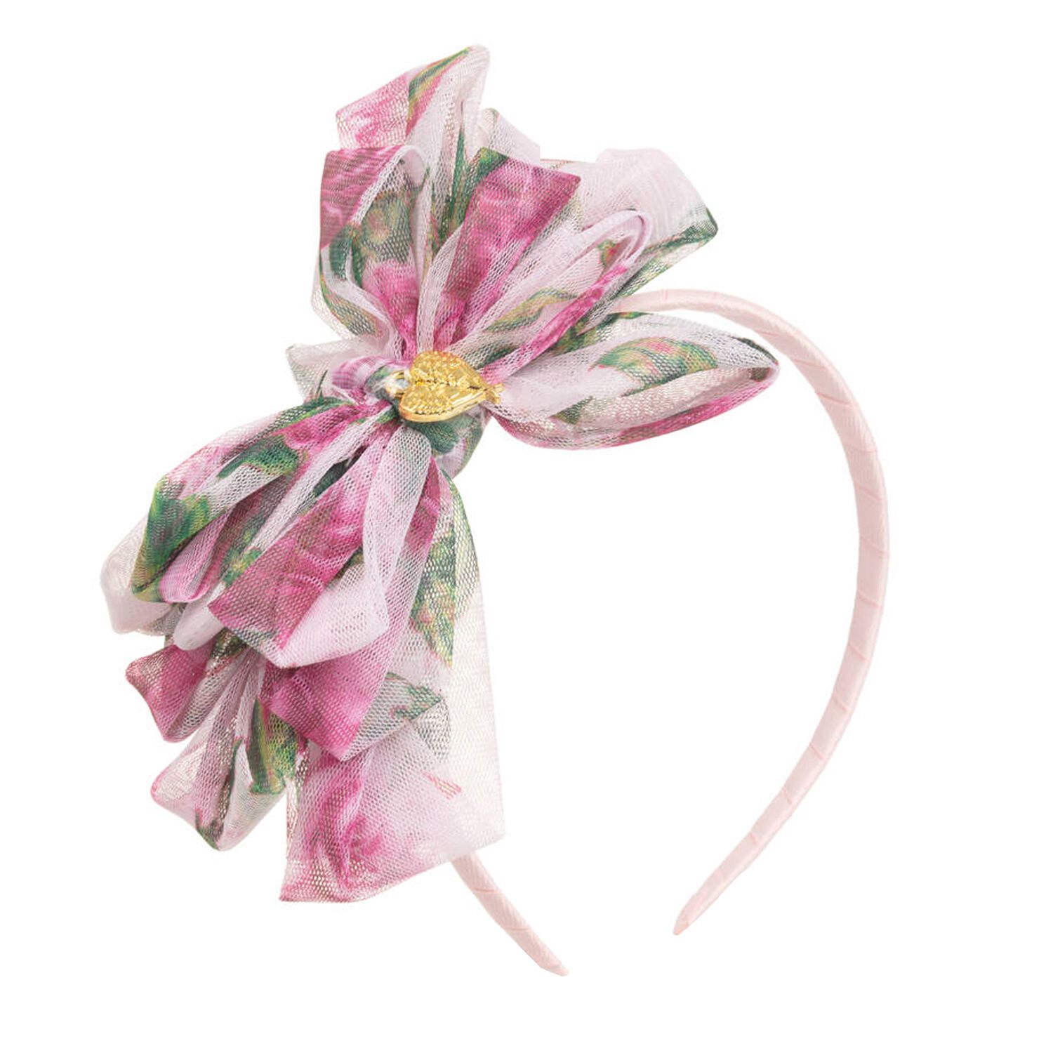 ربطة رأس بفيونكة وردية للبنات, 3, hi-res