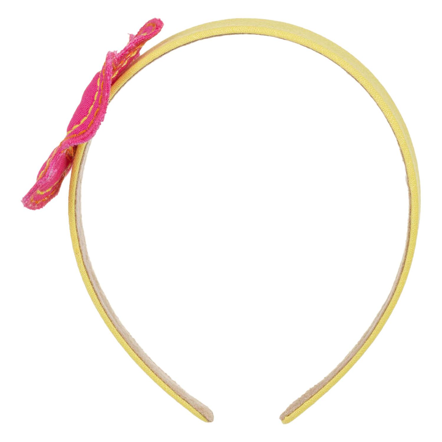 Girls Yellow & Pink Flower Headband, 1, hi-res