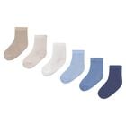 Baby Boys Beige, Blue & Ivory Socks ( 6 Pack ) , 1, hi-res