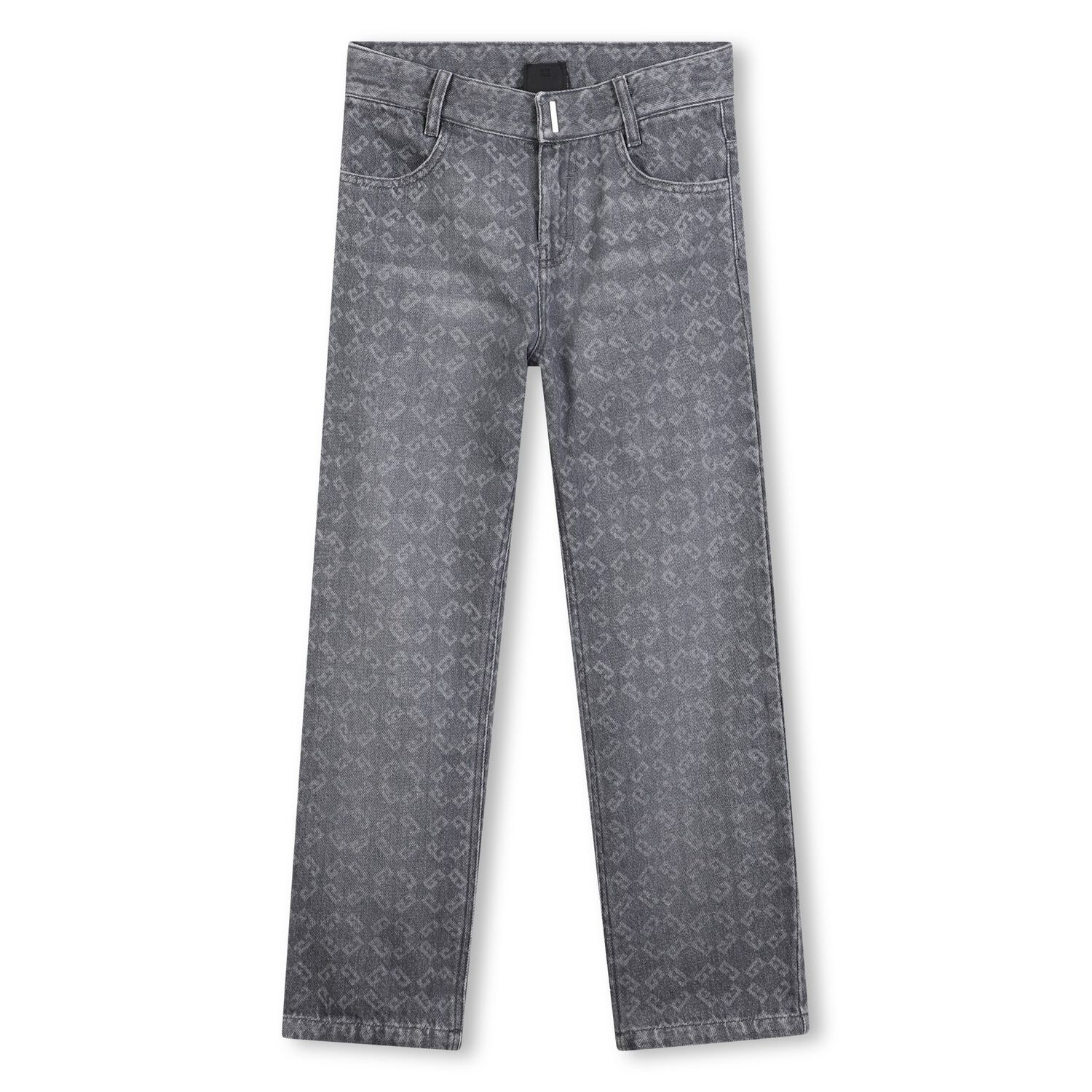 بنطلون أولاد جينز دنيم بالشعار باللون الرمادي , 1, hi-res image number null