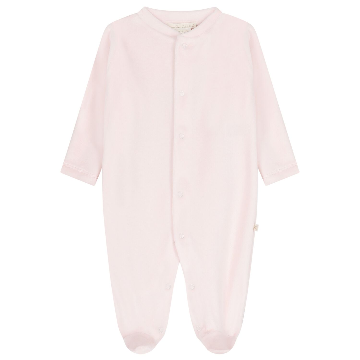 Baby Girls Pink Wings Velour Babygrow, 2, hi-res