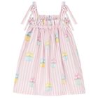 Girls White & Pink Ice Cream Beach Dress, 2, hi-res