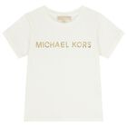 Girls White Logo T-Shirt, 2, hi-res