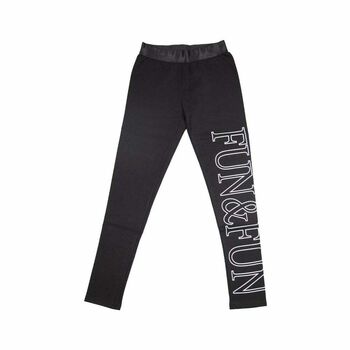 Girls Black Logo Leggings