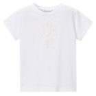 Girls White Flower T-Shirt, 3, hi-res