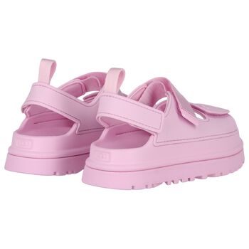Girls Pink Chunky Logo Sandals 