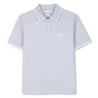Boys Mini Me Blue Logo Polo Shirt, 8, hi-res