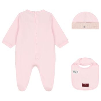 Baby Girls Pink & Gold Logo Babygrow Gift Set 