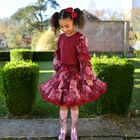 Girls Burgundy Bow Hairclip, 12, hi-res