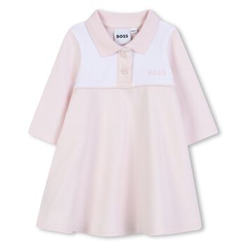 Younger Girls Pink Logo Polo Dress