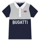 Boys Navy & White Logo  Polo Shirt, 1, hi-res