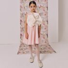 Girls Pink Flower Satin Dress, 1, hi-res