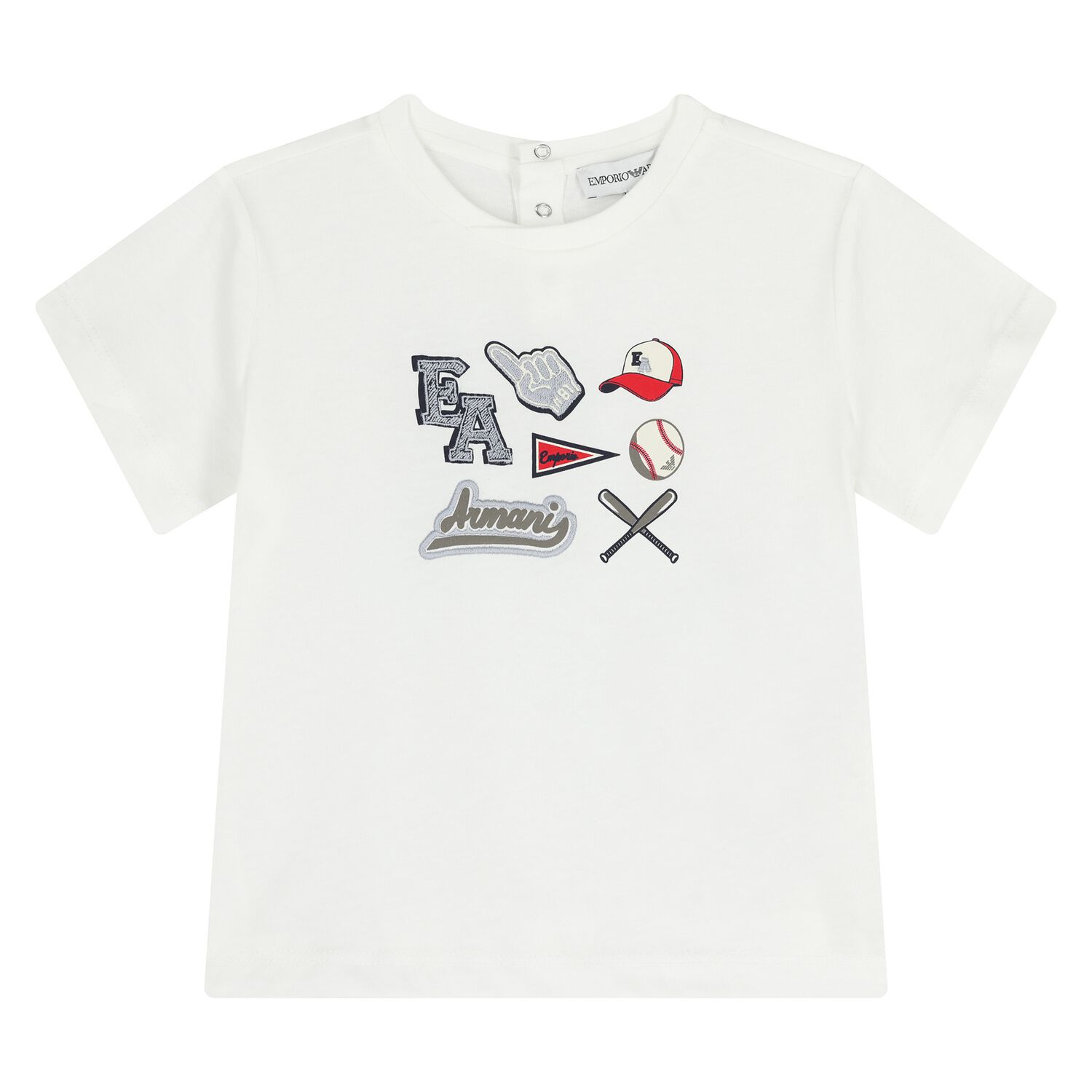 Younger Boys White Logo T-Shirt, 1, hi-res
