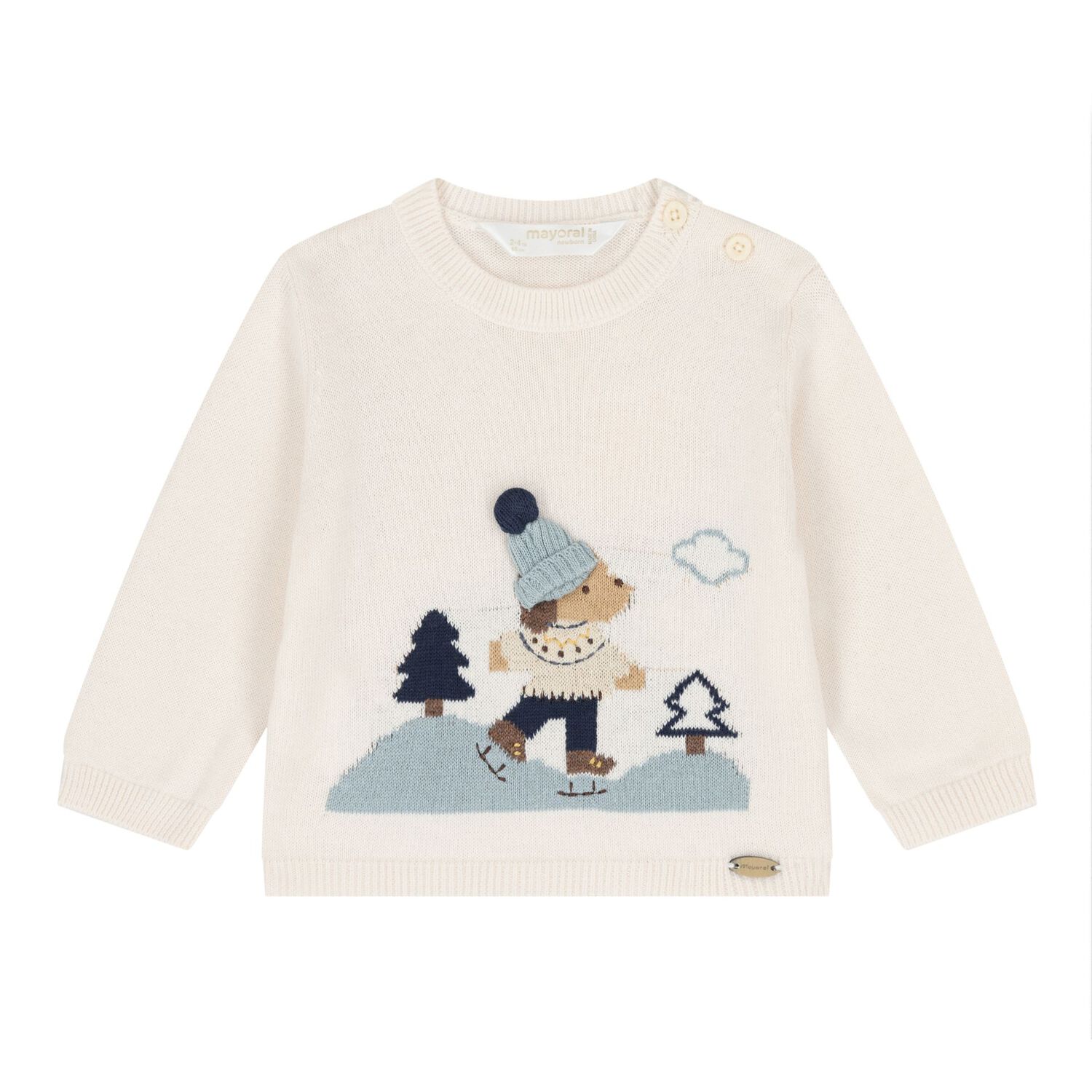 Baby Boys Ivory & Blue Trousers Set, 1, hi-res