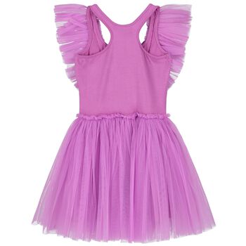 Girls Violet Embellished Tulle Dress