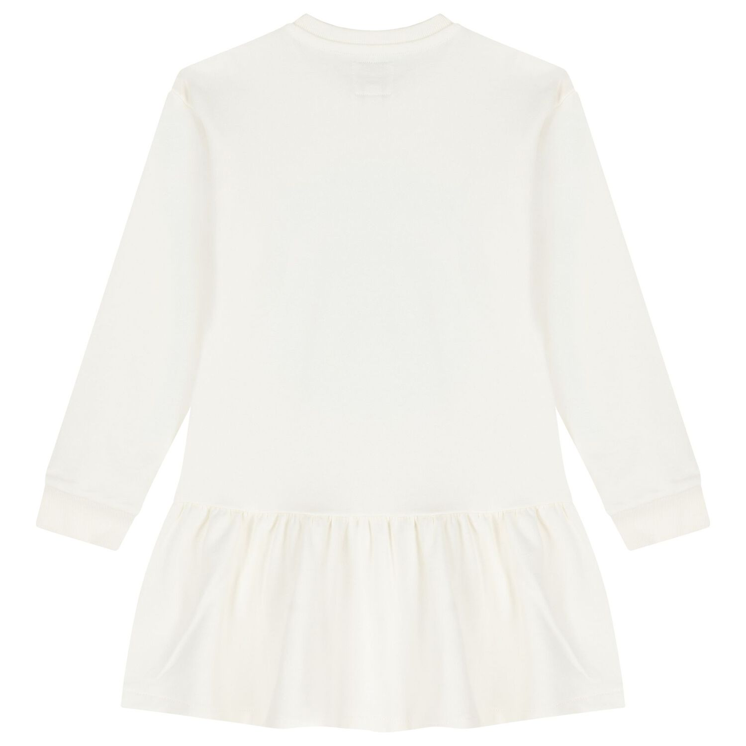 Girls Ivory Teddy Bear Logo Dress, 1, hi-res