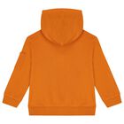 Boys Orange Hooded Top, 1, hi-res