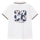 Boys White Logo Polo Shirt, 2, hi-res