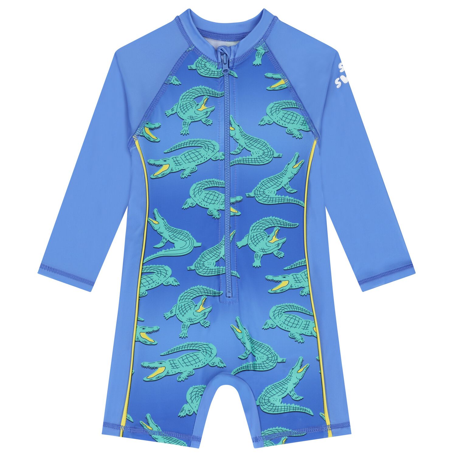 Younger Boys Blue Crocodile Sun Suit, 1, hi-res image number null