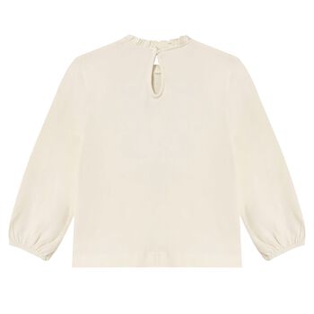 Younger Girls Ivory Long Sleeve Top
