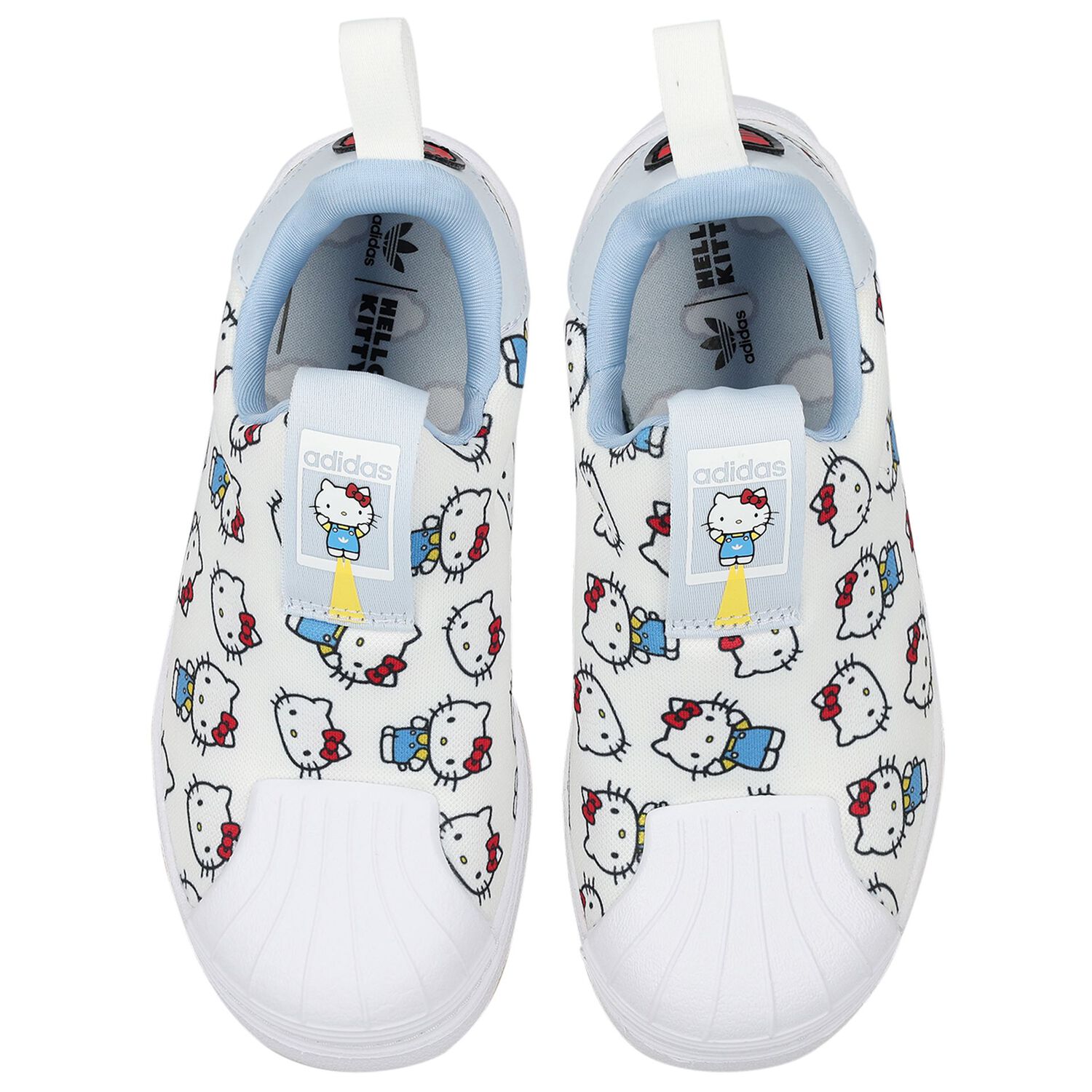 Girls White Superstar Hello Kitty Trainers, 1, hi-res image number null