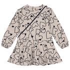 Girls Beige Heart Dress Set, 3, hi-res