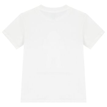 Boys White Cotton Polo Bear & Crab T-Shirt