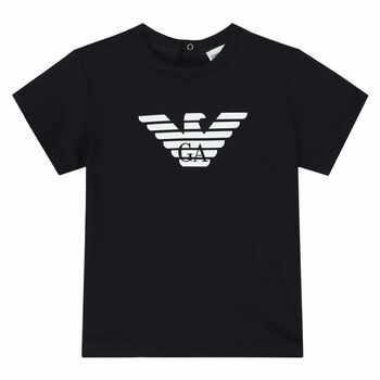 Younger Boys Black Logo T-Shirt
