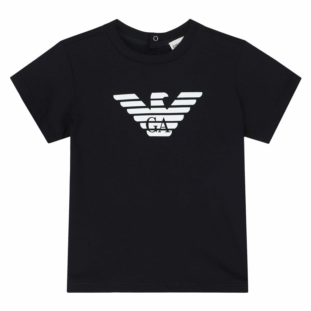 Skoleuddannelse Bør Assimilate Emporio Armani Younger Boys Black Logo T-Shirt | Junior Couture USA