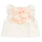 Girls Ivory & Pink Floral Skirt Set, 1, hi-res