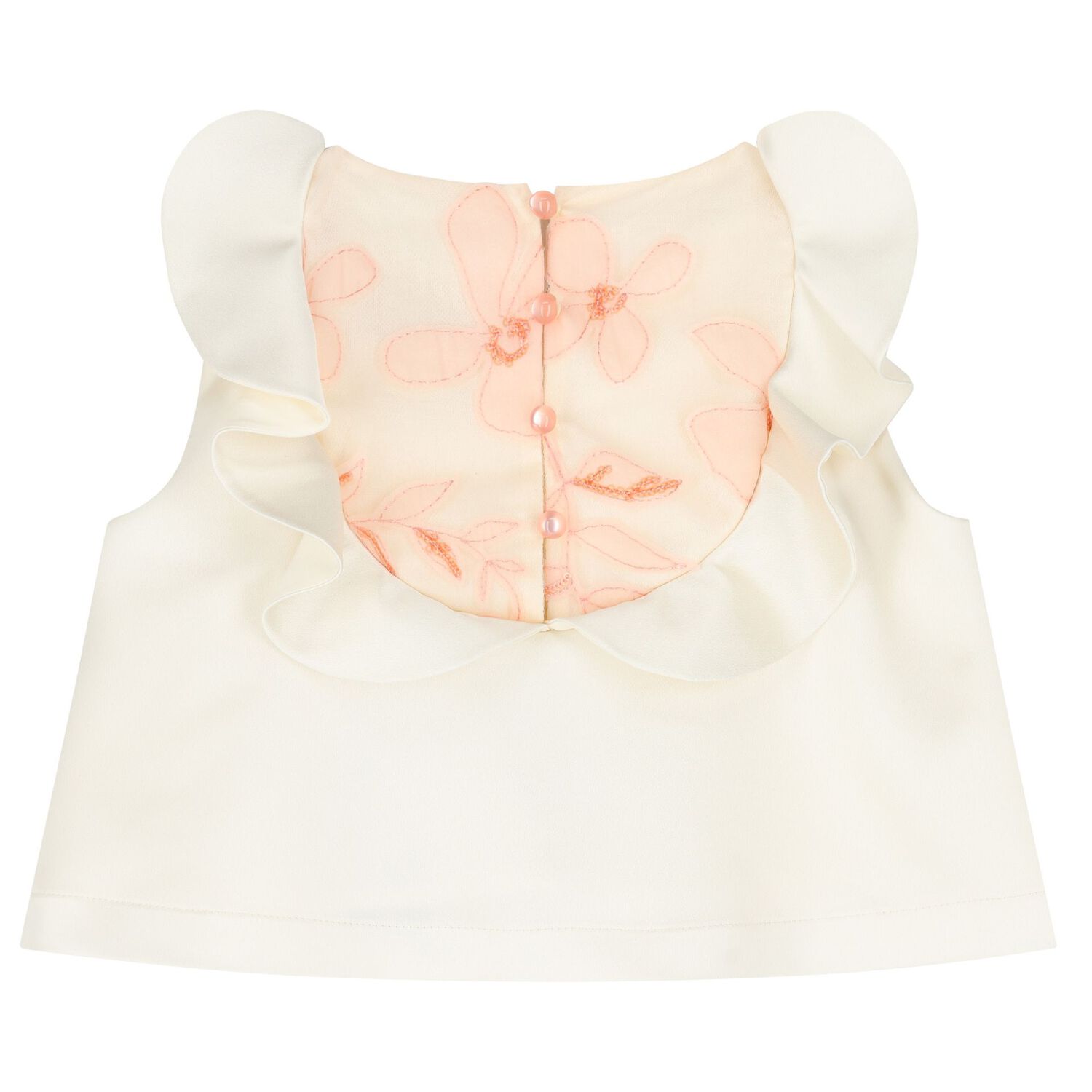 Girls Ivory & Pink Floral Skirt Set, 1, hi-res image number null