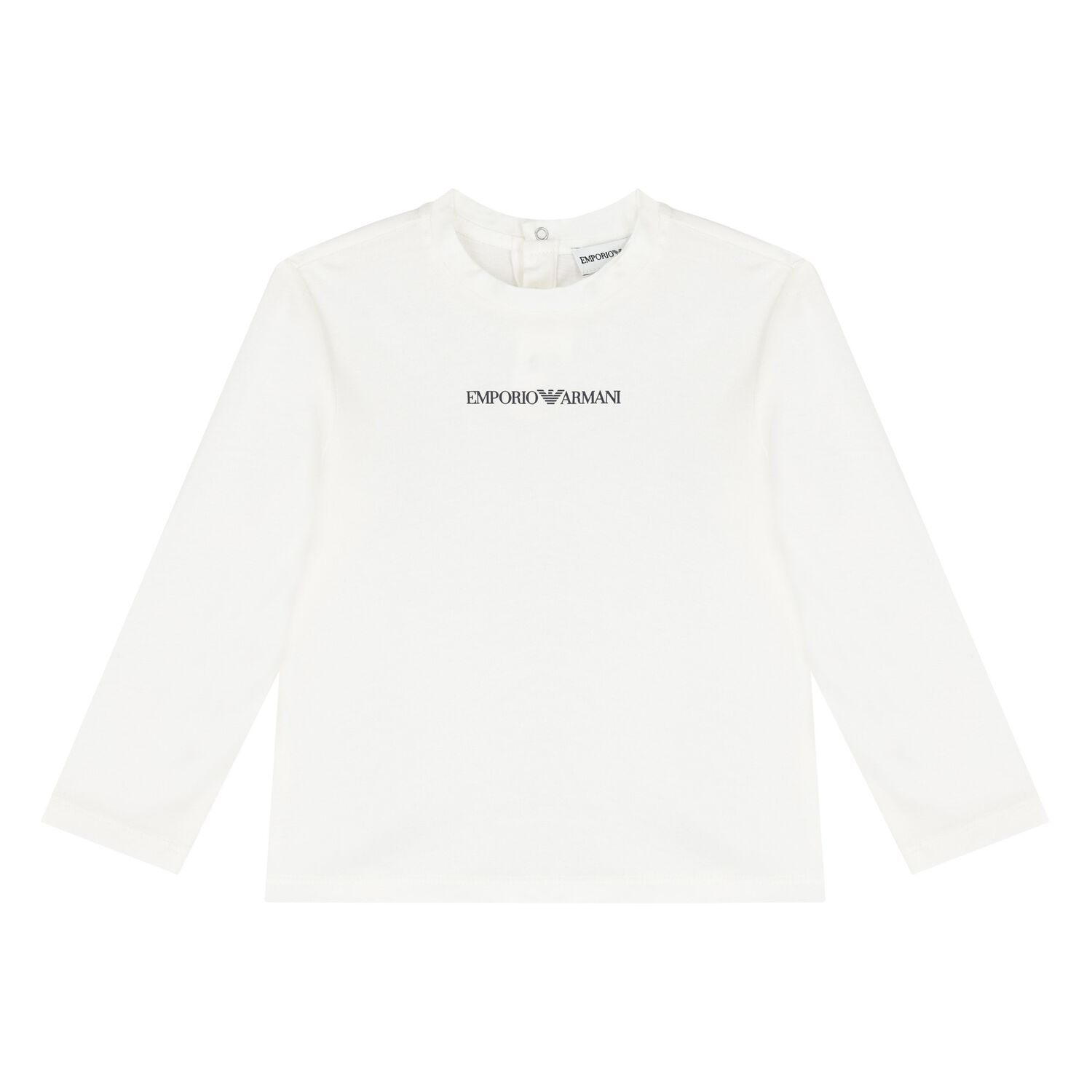 Baby Boys White Logo Long Sleeve Top, 2, hi-res image number null