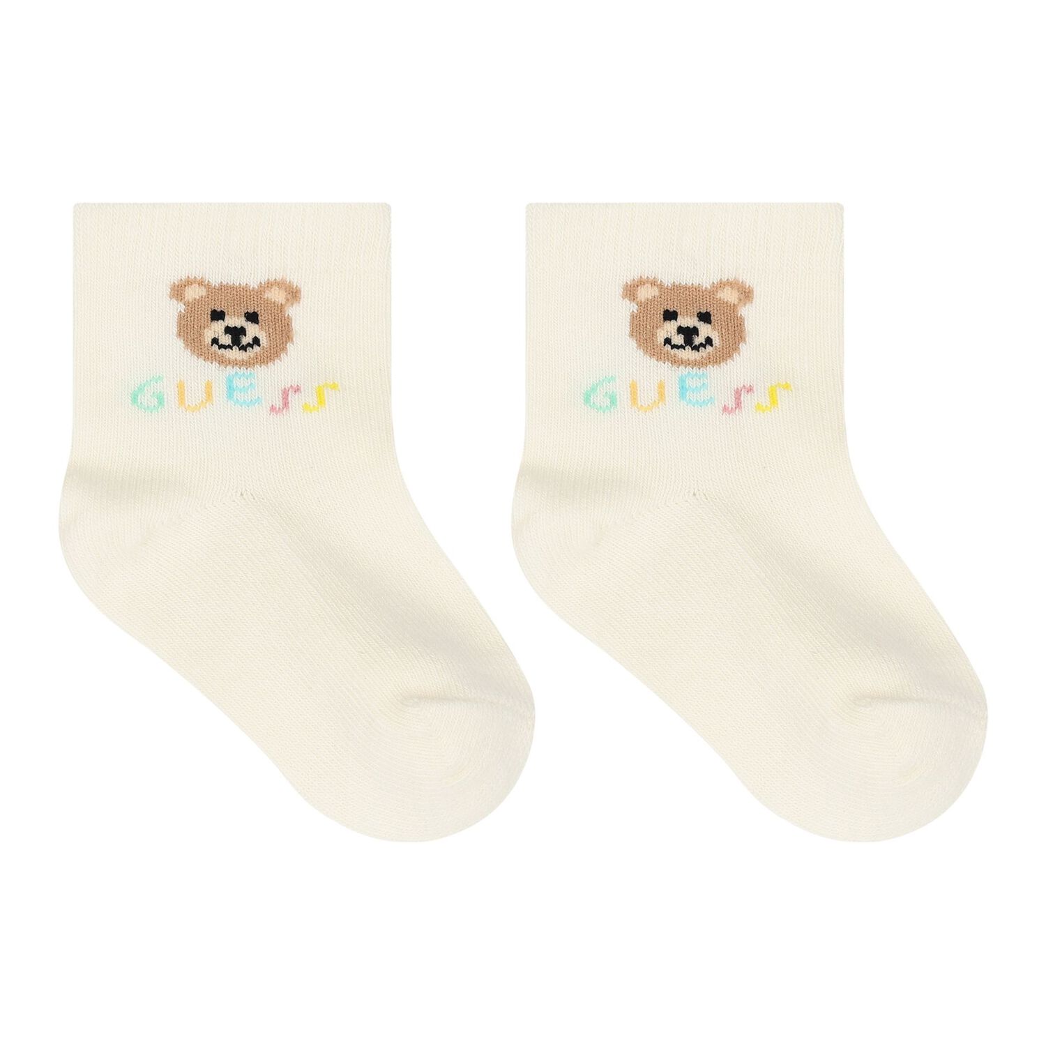 Beige & Ivory Logo Socks ( 3-Pack ), 1, hi-res